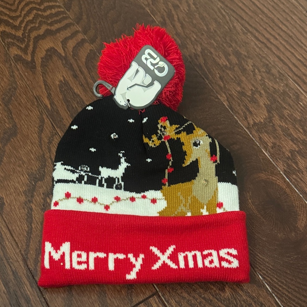 Festive Red and Black Kids Beanie